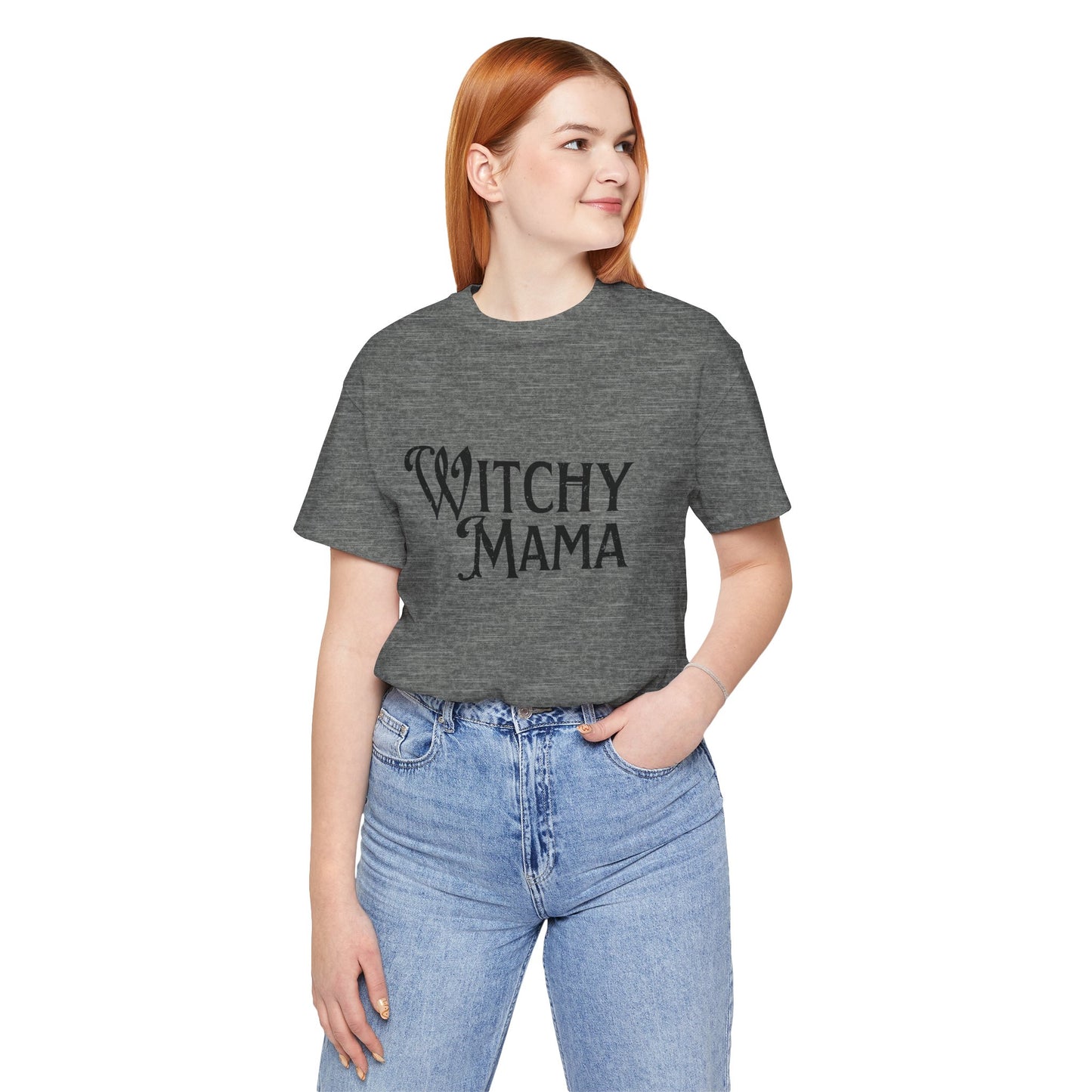 "Witchy Mama" Distressed Cotton T-Shirt