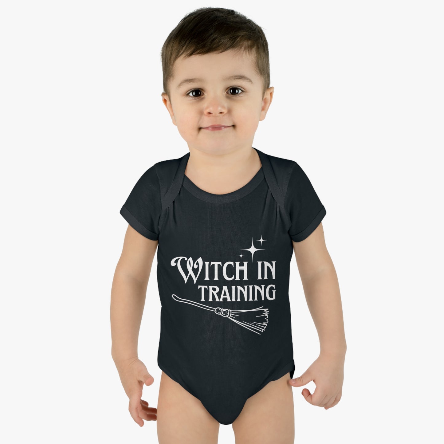 "Witch in Training" Adorable Infant Graphic Onesie