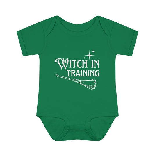 "Witch in Training" Adorable Infant Graphic Onesie