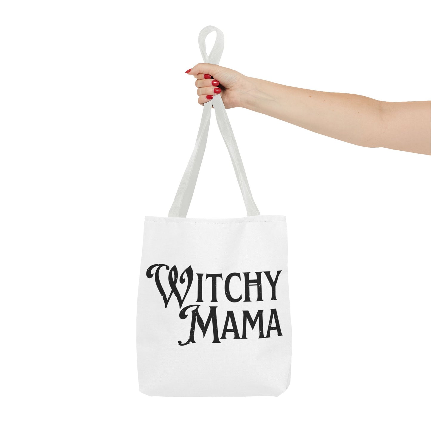 "Witchy Mama" Distressed Graphic Tote Bag | Magical Minimalist Accessory