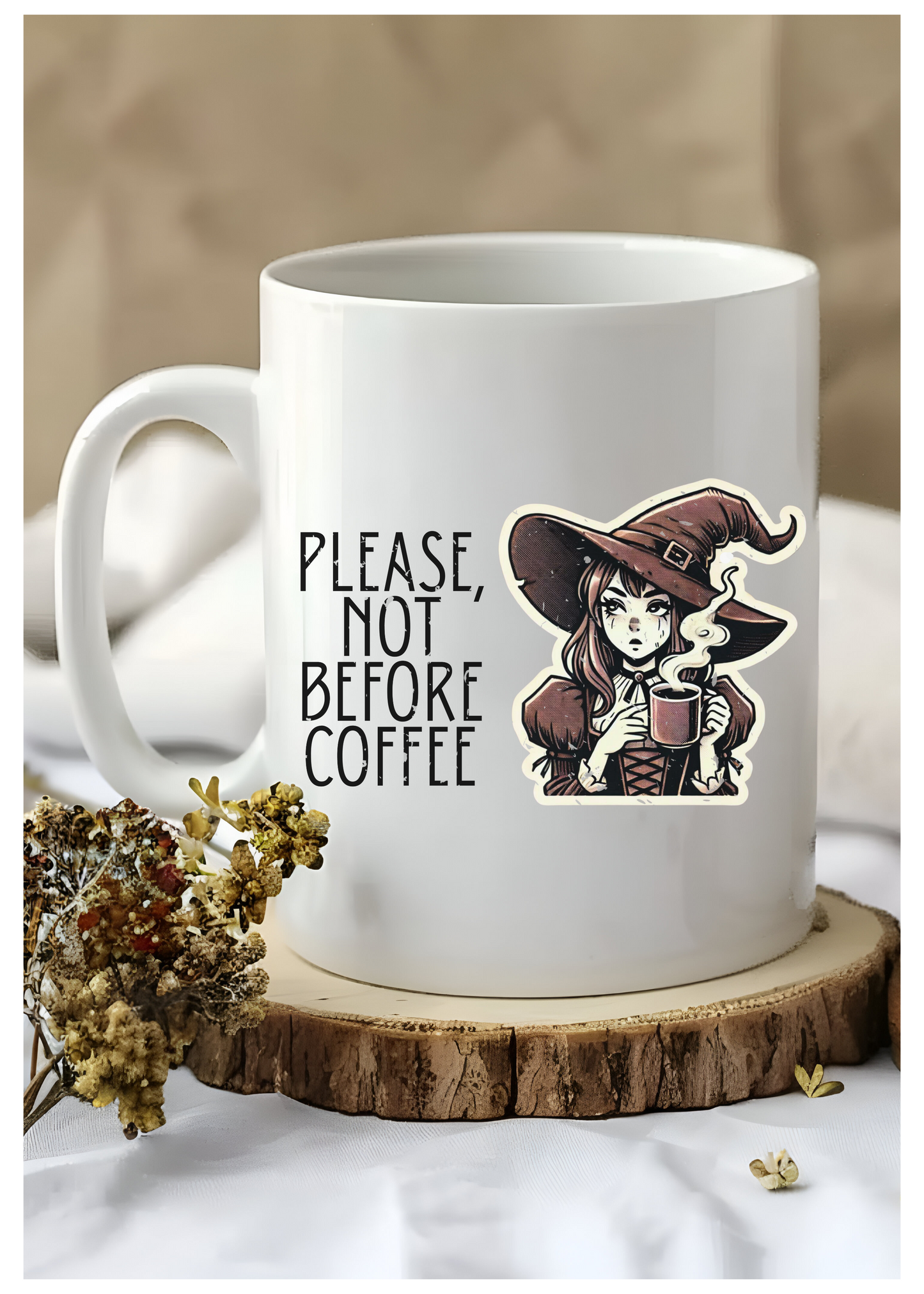 "Please, Not Before Coffee" Ceramic Mug 11floz