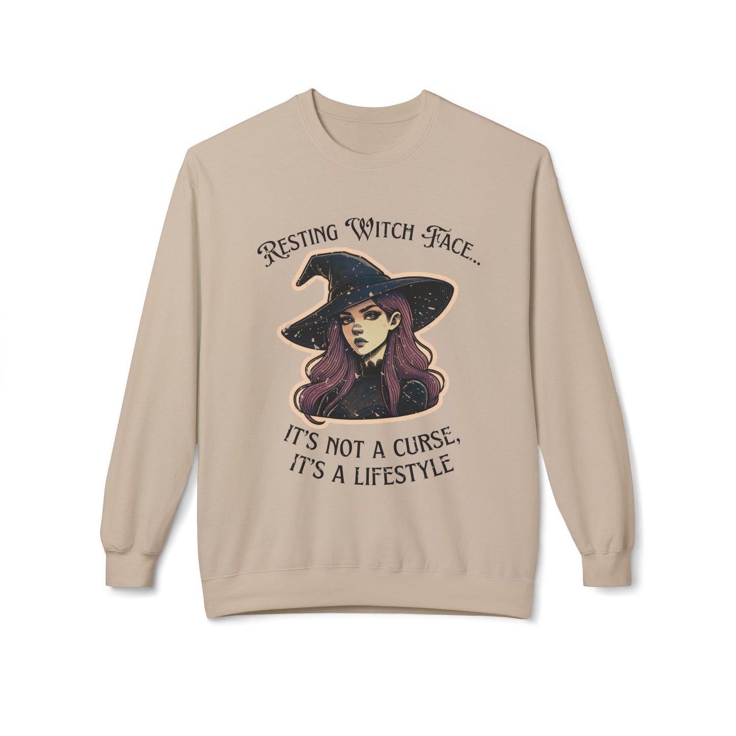 "Resting Witch Face" Distressed Crewneck Sweatshirt