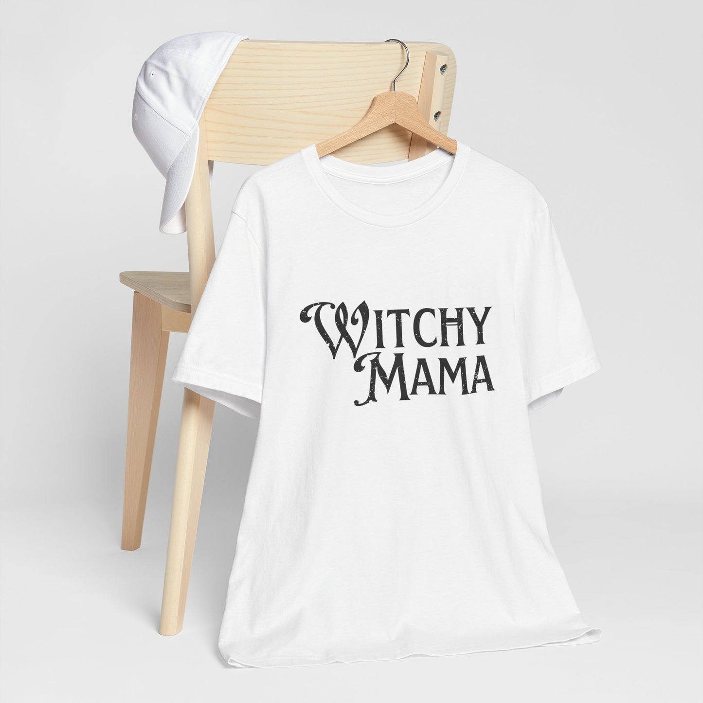 "Witchy Mama" Distressed Cotton T-Shirt