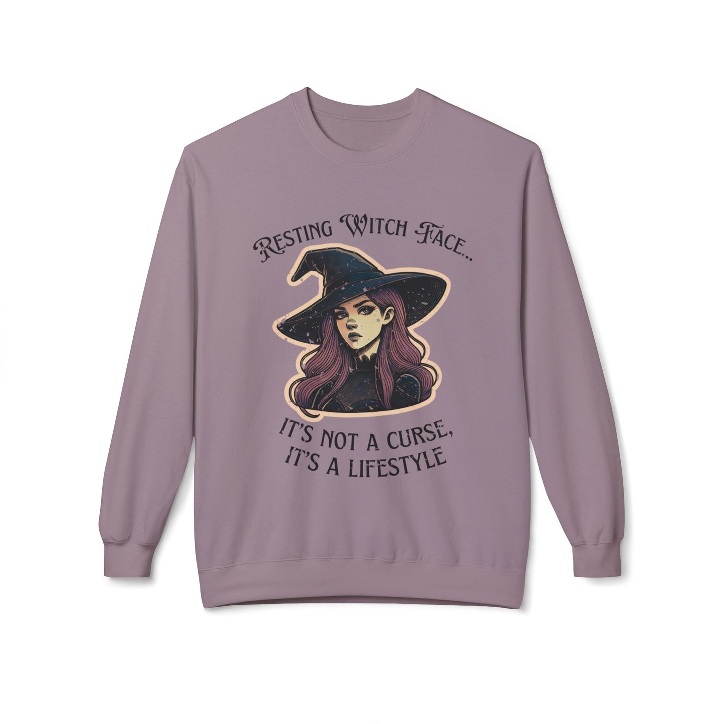 "Resting Witch Face" Distressed Crewneck Sweatshirt