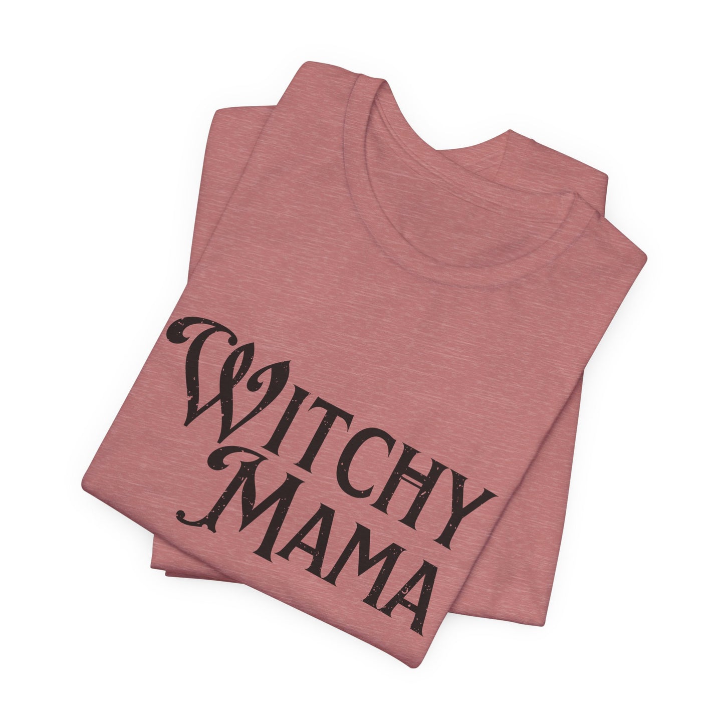 "Witchy Mama" Distressed Cotton T-Shirt